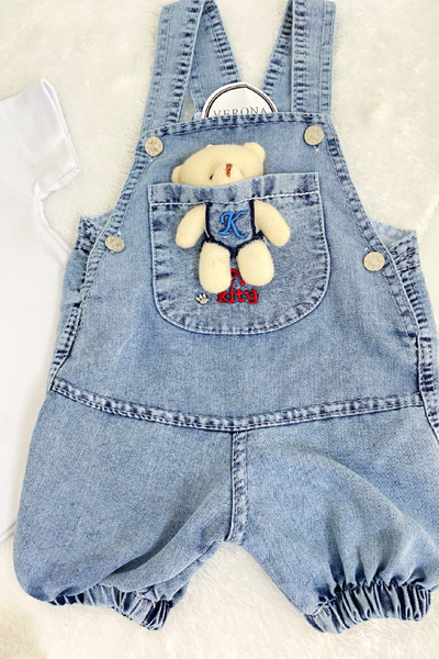 VERONA TARZ Baby Girl and Boy Jean Sleeve Sleeve Top Combination 2Pcs Summer Clothes