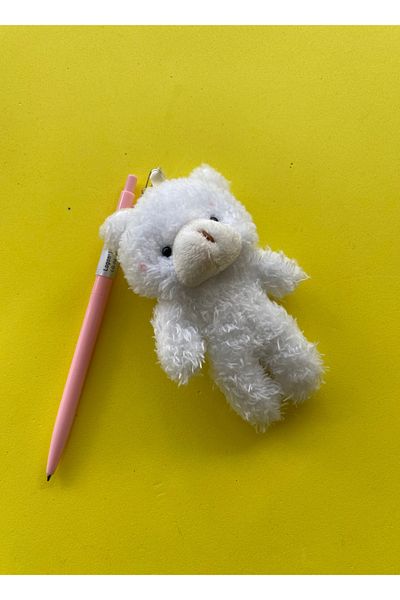 tiny wood Versatil Pen with Kawaii Teddy Bear Figure and 0.7 Tip |   Cute Plush School Writing Pen with Keychain