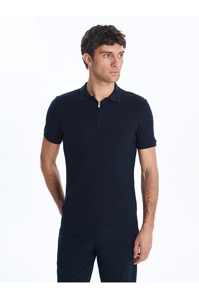 LC Waikiki Ανδρικό μπλουζάκι LCWAIKIKI Classic Navy Blue Polo γιακά
