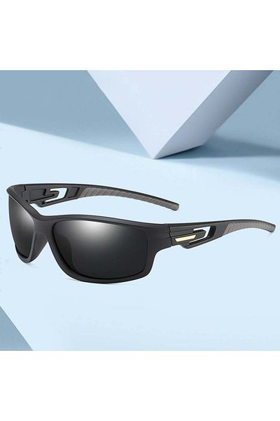 SKYDDAR INNOVATION Cycling and Outdoor Sports Glasses, Polarized, Rectangular, Unisex - Black Red