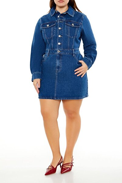 Forever 21 Plus Size Denim Mini Elbise