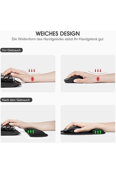Karll Mouse Pad And Wrist Rest, Rubber, Black, 23 X 25.5 Cm/43 X 9 Cm
