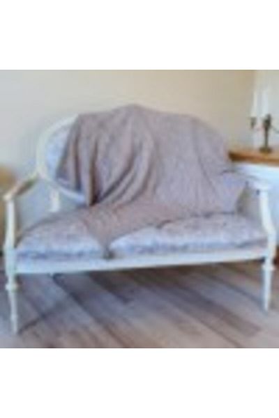 Class Home Collection Knitted Blanket with Pom Pom 130 x 170cm, Light Brown