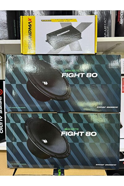 Soundmax machete 20cm midrange 260w iki takım soundmax 4 kanallı anfi 4x125rms