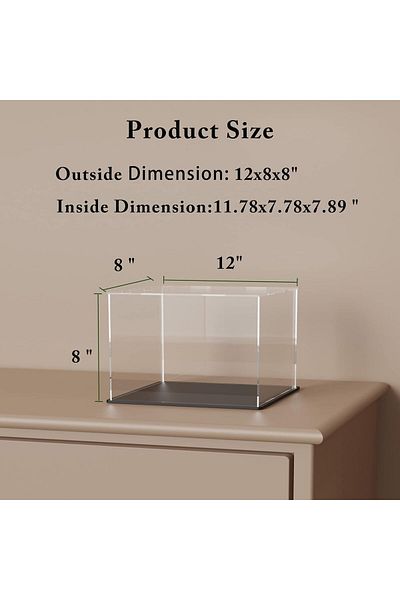 Generic Display Case 12x8x8 Inch, Acrylic Display Box for Collectibles, Dustproof Acrylic Display Case