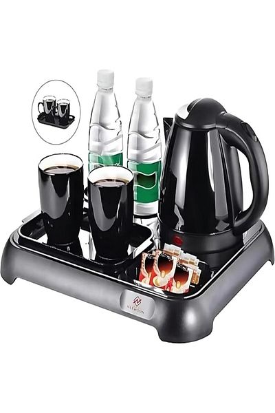DLC Luxury Hotel Electric Kettle Set with 2 Cups