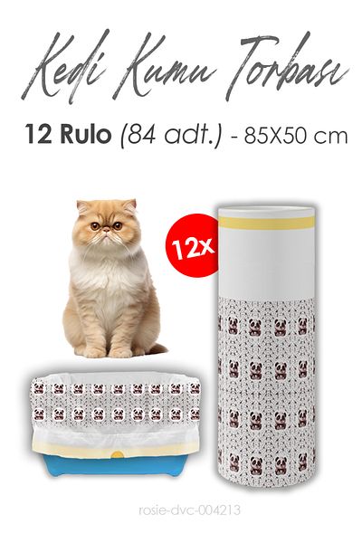 ROSIE Cat Litter Bag, Bag, 85X50Cm, 12 Rolls of 7