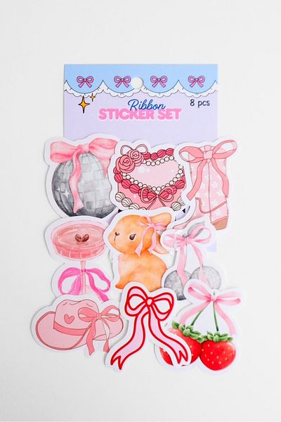 EFBUTİK Y2K Ribbon 8 Sticker Set