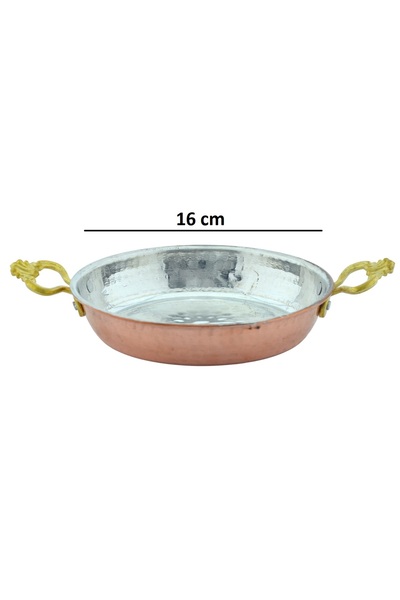 HitDukkan El Yapımı Bakır Omlet ve Yumurta Tavası,Bakır Sahan Tava NO2 (16 cm)