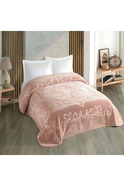 Taç Luxury Embossed Blanket TAC 220x240cm, Grace Cappuccino
