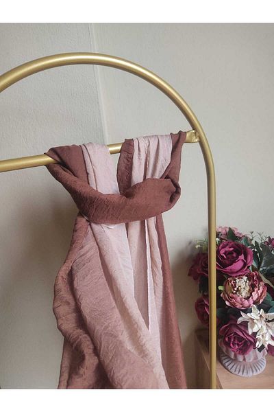 JAWEL ŞAL Jawel Comfort Shawl Double Color Brown-Beige