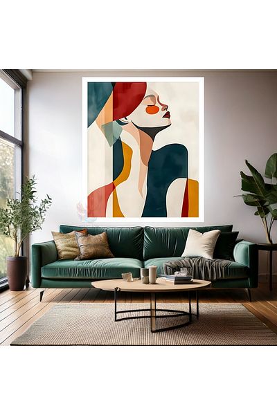 Artarilion Desen abstract Femeie Poză într-un cadru din lemn MDF Pictură de perete Decor modern pentru interior MDF Pictură pentru hol