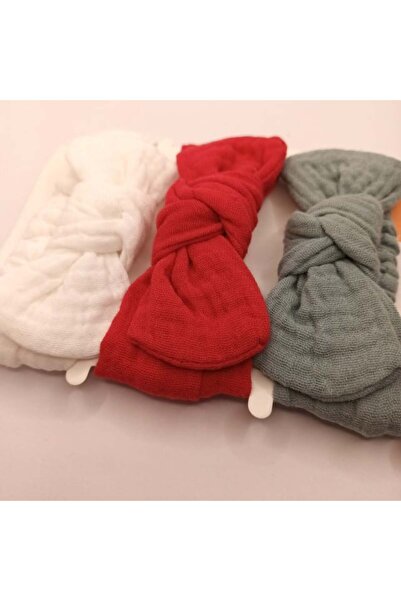 Empria Set 3 bentite elastice pentru fetite, cu fundita, bebe 3-36 luni, Diverse culori