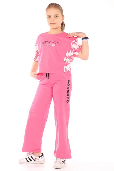 Toontoy Girl's Trendingin Myword Printed Tracksuit Suit
