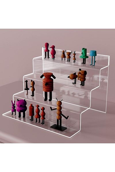 Generic Acrylic Risers for Display, 12" Clear Display Stand for Perfume Organizer, 4 Tier