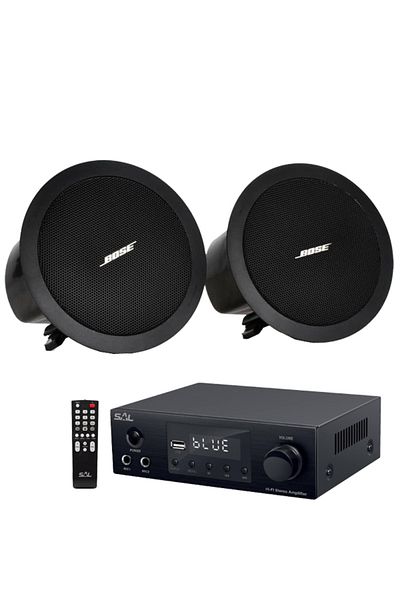 Bose Bose FS2C black ceiling speaker set with bluetooth amplifier, USB, FM