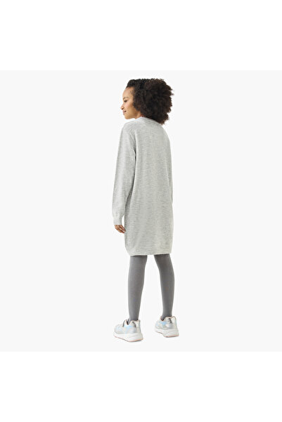 Juniors Star Embellished Sweater Dress With Long Sleeves And Tights