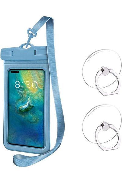 Helweet Carcasă de telefon impermeabilă, plastic, albastră, 7,2 inci