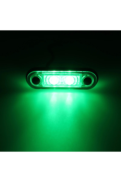 Choice Green 12V/24V LED Side Marker Light Waterproof Clearance Rear Tail Brake Indicator Turn Signal Lamp