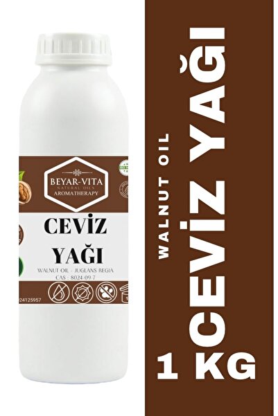 BEYARVİTA Ceviz Yağı 1 Kg - Walnut Oil (SOĞUK SIKIM)