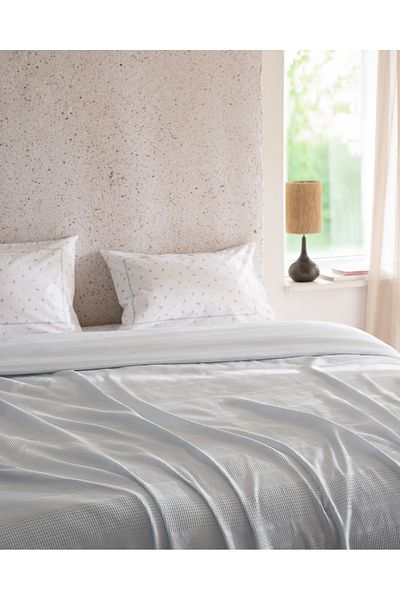 Madame Coco Mathilda Double Cotton Ecocell Plain Pique Set - Light Blue