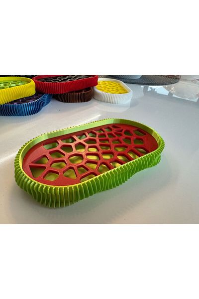 OEM 3D Soap Dish, Wave Model, Lime / Red