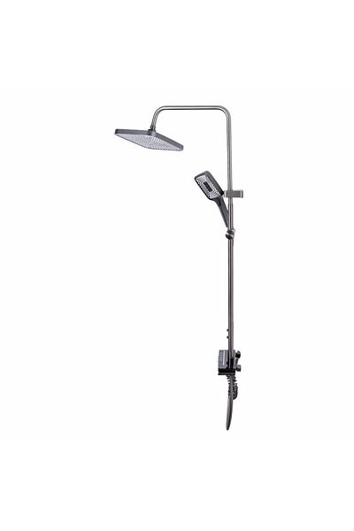 Naimeed Company Shower column, with fixed and movable spray, Naimeed D6158, 4 functions, stainless steel, Silver