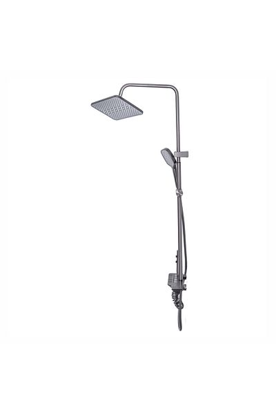Naimeed Company Coloană de duș, cu cap de duș fix și mobil, Naimeed D6157, 4 funcții, oțel inoxidabil, gri