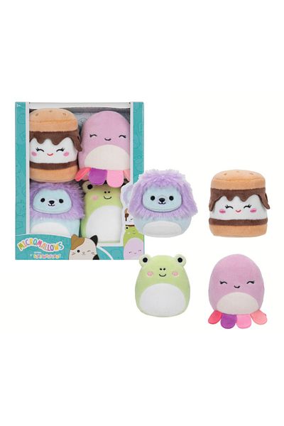 Squishmallows Set 4 squishy Micromallows, Squishmallows 6cm, multicolor