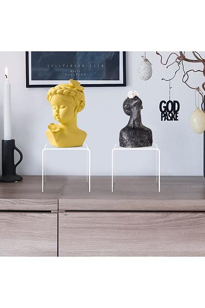 Generic مجموعة من 4 رفوف عرض أكريليك شفافة، حامل منتجات شفاف findTop (3"، 4"، 5"، 6")