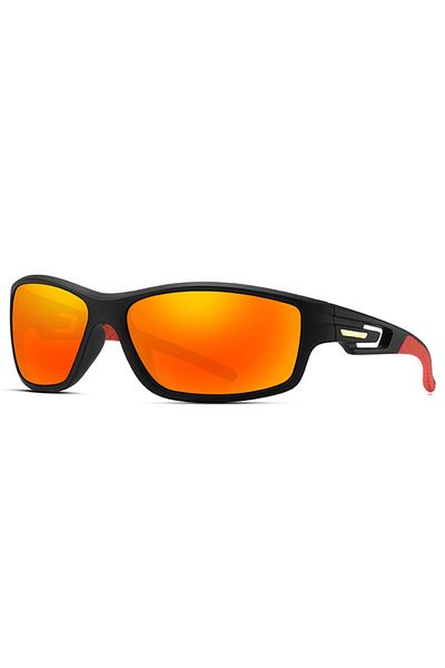 SKYDDAR INNOVATION Cycling and Outdoor Sports Glasses, Polarized, Rectangular, Unisex - Black Red