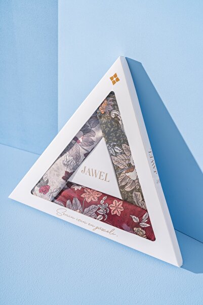 JAWEL Women's Spring Soft Scarf Package Misya (Burgundy-Khaki-Cream Burgundy)