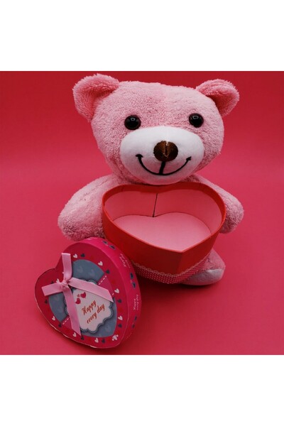 Store Sevimli Kalp Kutulu Pembe Ayıcık