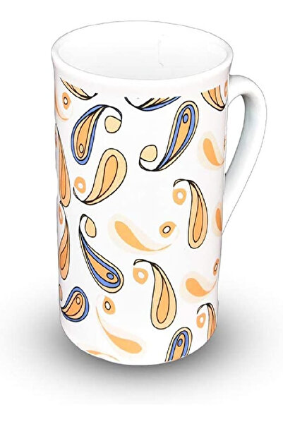 LTR White & Yellow Printed Ceramic Mug – 1 Pc Coffee Cup for Tea, Latte, Espr...
