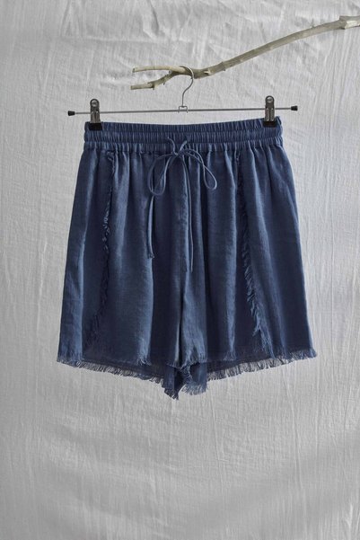 JOJOMIA April Tasseled Lace up Women's Short Shorts Denim