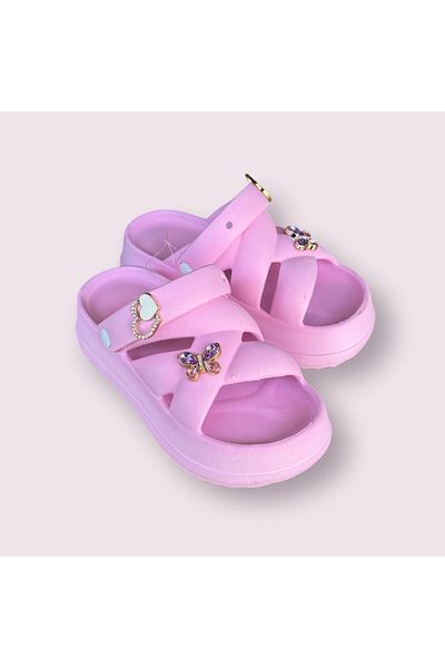 Sonimix Girl Child Stone Light Orthopedic Sole High Slippers Sandals