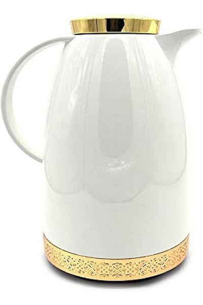 emsa Auberge 1.8L Thermal Carafe – White with Decorative Ornament, Elegant Insulated Jug