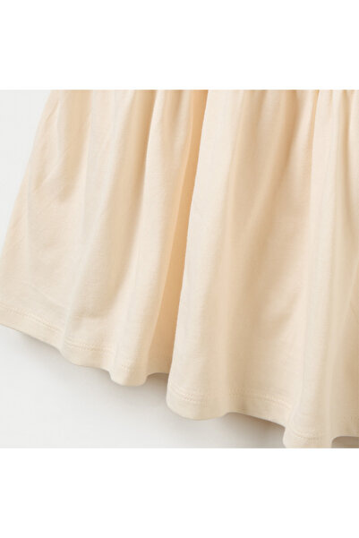 Juniors Printed A-Line Dress With Round Neck And Ruffle Detail