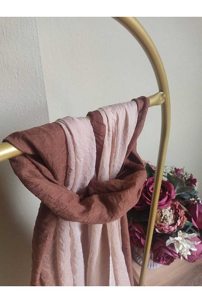 JAWEL ŞAL Jawel Comfort Shawl Double Color Brown-Beige