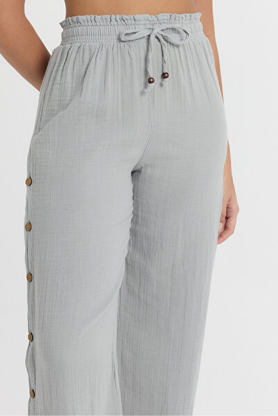 Heaven Ephesus MÜSLİN DÜĞMELİ BOL PAÇA PANTOLON - 2100
