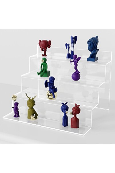 Generic Acrylic Risers for Display, 12" Clear Display Stand for Perfume Organizer, 4 Tier