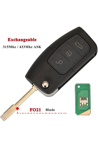 jingyuqin Fo21 Key No Chip 315/433mhz 4d63 4d60 Car Remote Key For Ford Fusion Focus Mondeo Fiesta G