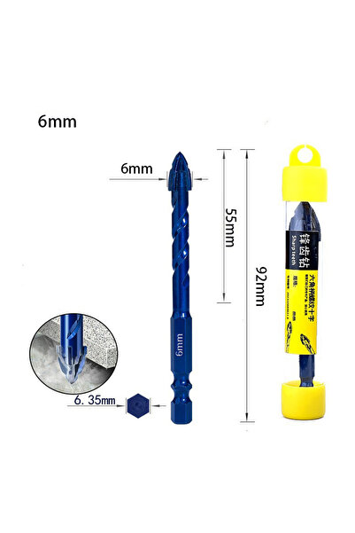 Choice مجموعة رؤوس مثقاب البناء 6 مم، مجموعة رؤوس مثقاب الخرسانة 6-14 مم للبلاط والزجاج والطوب والخرسانة والسيراميك