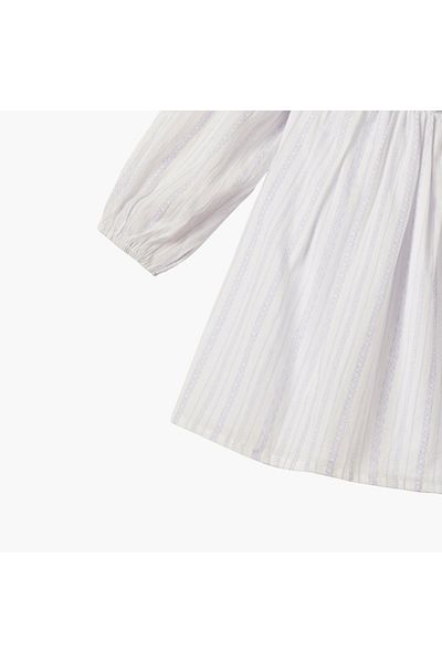 Juniors Textured A-Line Dress With Long Sleeves And Ruffle Detail