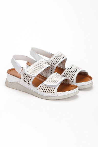 Ender Inside Out 100% Leather Velcro Strap Soft Sole Women's Sandals