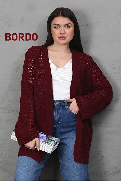 ALCHON V-Neck Long Loose Sleeves Hollowed Openwork Pockets Loose Relaxed Fit Knitwear Spring Summer Cardigan