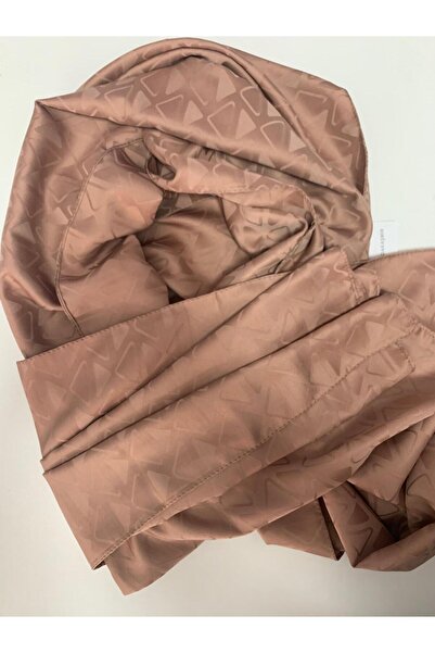 Modakaşmir Silky Jacquard Triangle Pattern Shawl Mink