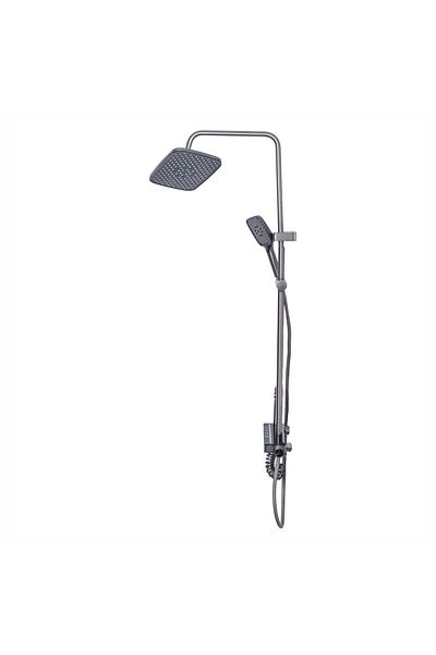 Naimeed Company Shower column, with fixed and mobile shower head, D6159, 4 functions, stainless steel, Silver