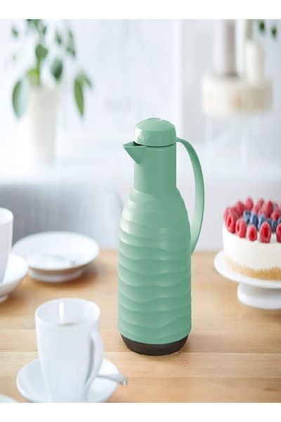 emsa Samba Insulated Jug 1L – Wave Mint, Plastic Body with Glass Liner, Thermal Carafe