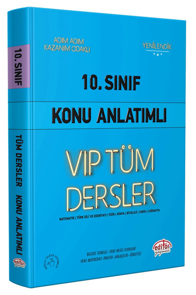Editör Yayınevi 10. Sınıf Vıp Tüm Dersler Konu Anlatımlı Mavi Kitap - Editör ...